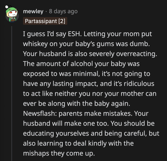 Agreed, they have to be kinder to each other because mistakes are normal even in parenting