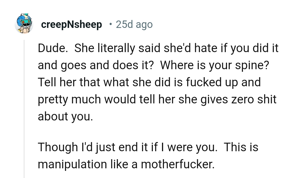 And the comments from other Redditors roll in...