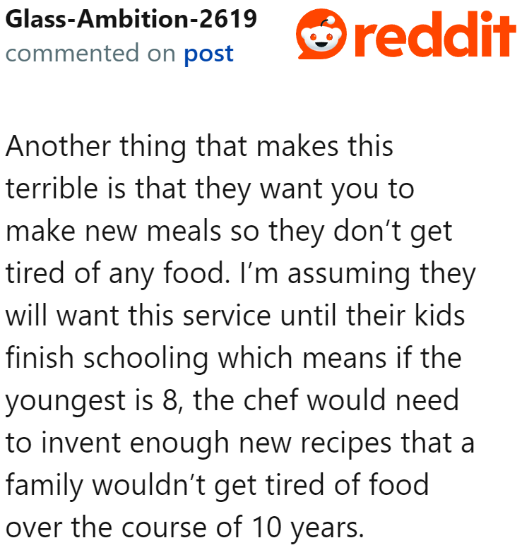 User points out what the job really entails.