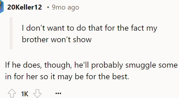 A Redditor said the OP can't trust their brother also