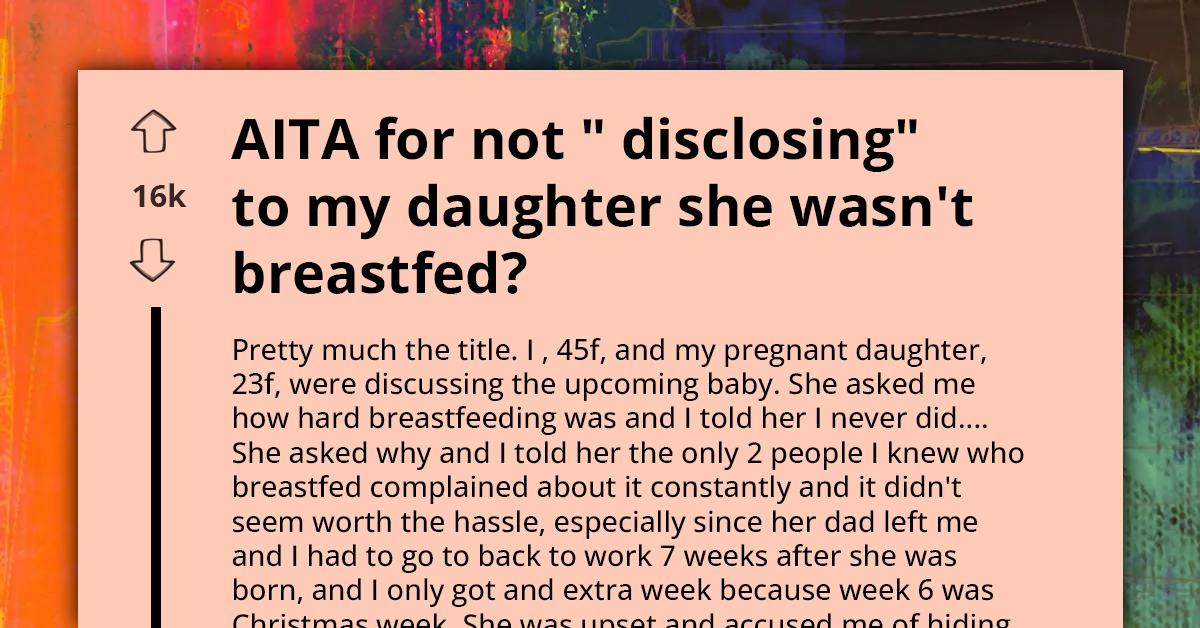 Pregnant Lady Gets Mad At Her Mom For Not Disclosing To Her That She Wasn't Breastfed As A Baby