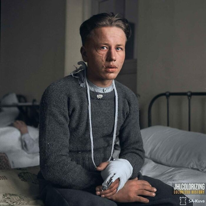 8. Viljo Valter Suokas, Knight Of The Mannerheim Cross (The Most Distinguished Finnish Military Honor), Photographed At A Field Hospital After Being Wounded In December 1941