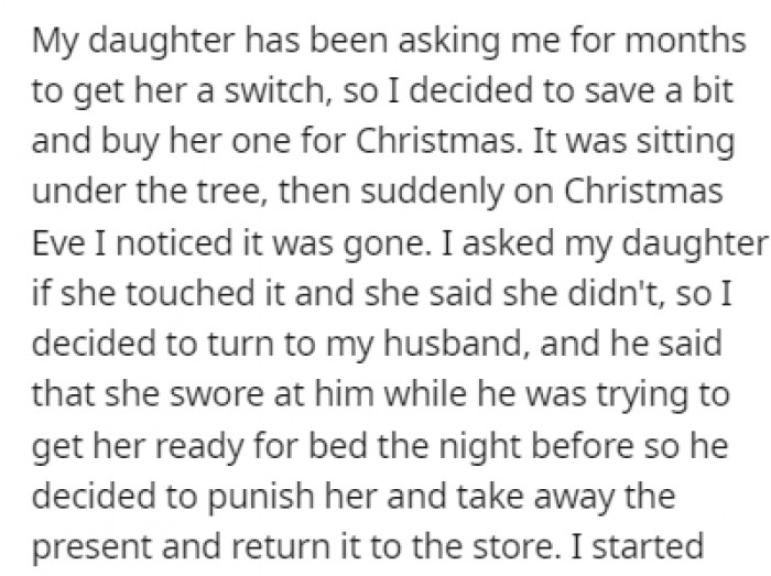 OP decided to buy a Switch for her daughter since she had been asking for one for months