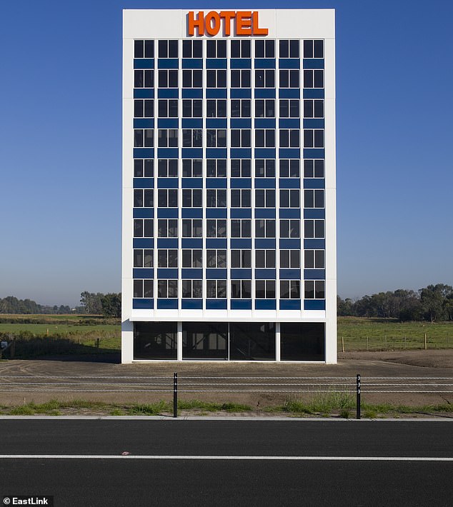 The hotel, created by Canadian artist Callum Morton, was revealed in 2007.