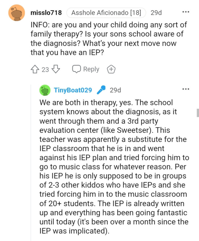 This teacher was apparently a substitute