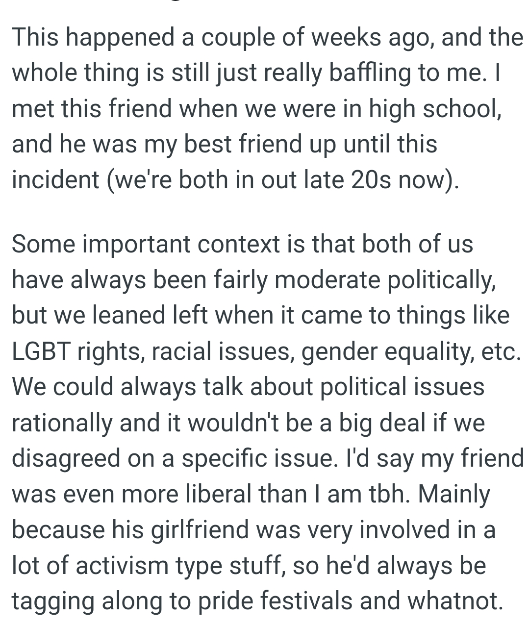 Some important context is that both of them have always been fairly moderate politically