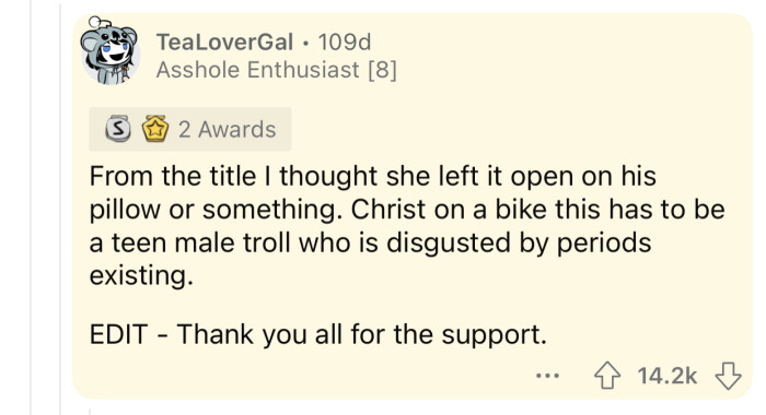 OP and his brother are acting like teenagers.