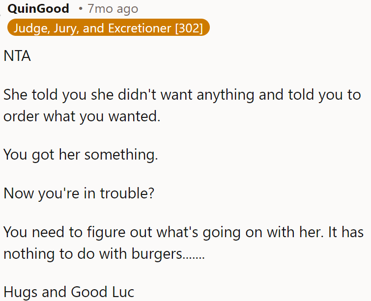 It's probably not about the food; OP should talk to her to understand what's really bothering her.