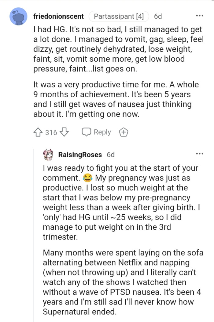 What a productive time it is being pregnant and having HG