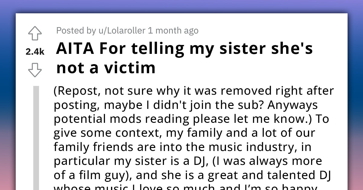 Man Tells His DJ Sister That She's Not A Victim In The Music Industry, Gets Floored By People Online