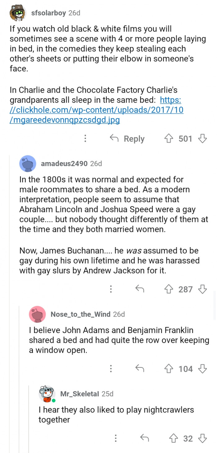 3. Sharing beds and sheets.