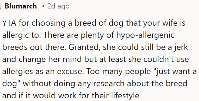 OP is showing a lack of consideration for her needs.