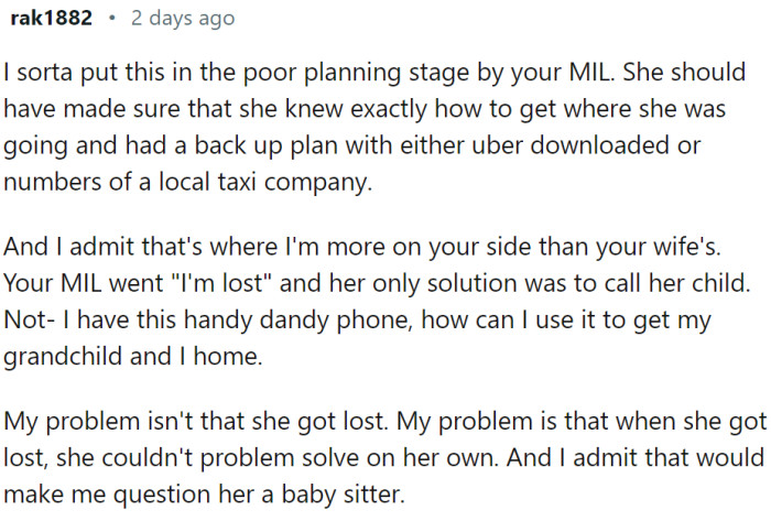 When she got lost, she couldn't problem-solve on her own