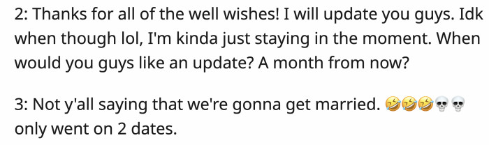Second, she wanted to thank others for their nice words, and third, she addressed the fact that people are already thinking about their future