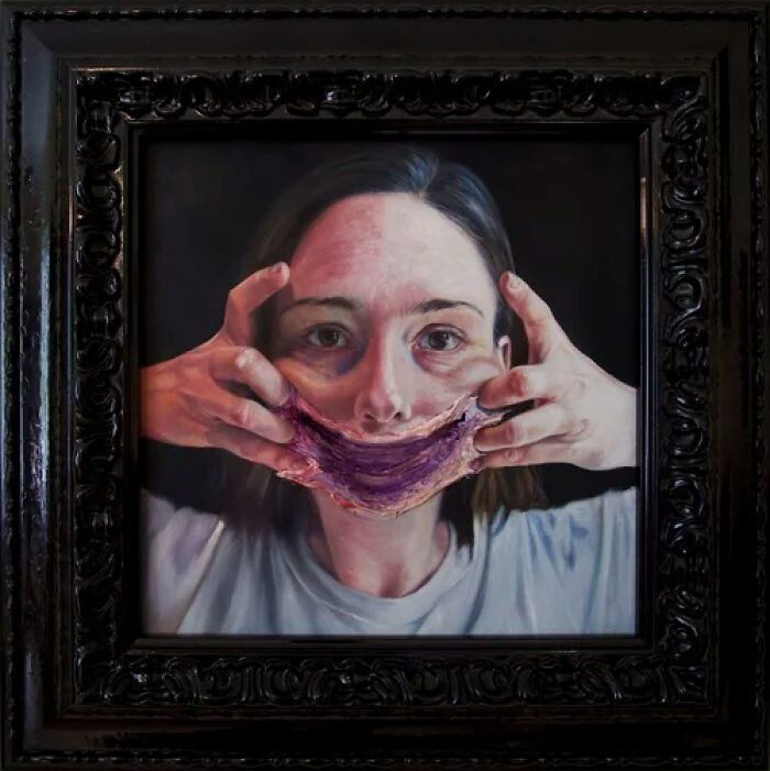 "Oil on wood."