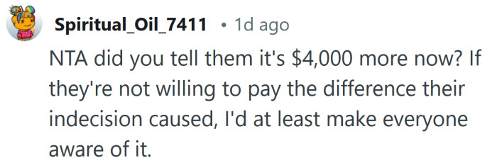 They need to at least pay the difference.