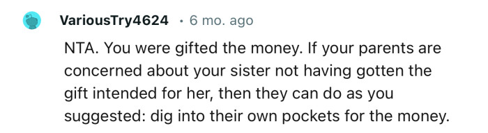 “NTA. If Your Parents Are Concerned, Then They Can Dig into Their Own Pockets for the Money.”