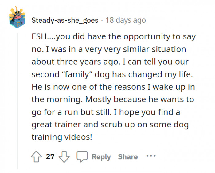 OP could've said no. But, maybe it will turn out well later?