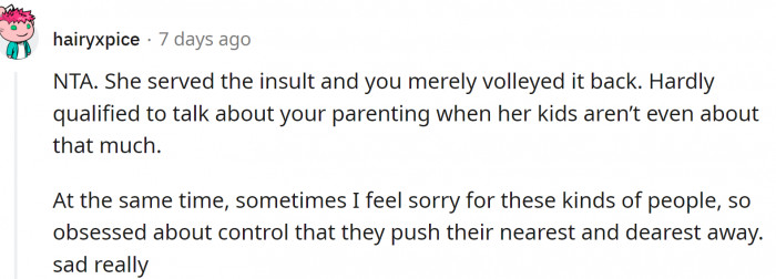 Insult served and volleyed back