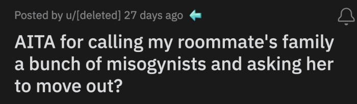 She took offense to OP's work uniform of shirt and trousers, as well as her hobby of working on small electrical projects during her downtime.