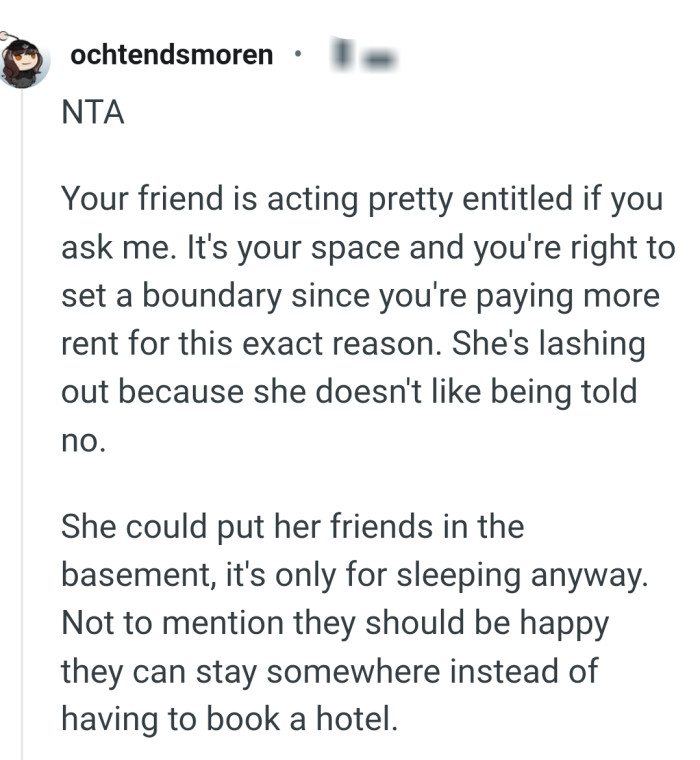 She's acting entitled