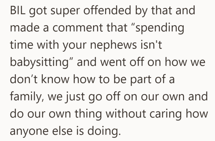 The disagreement turns into a judgment about what family is supposed to look like.