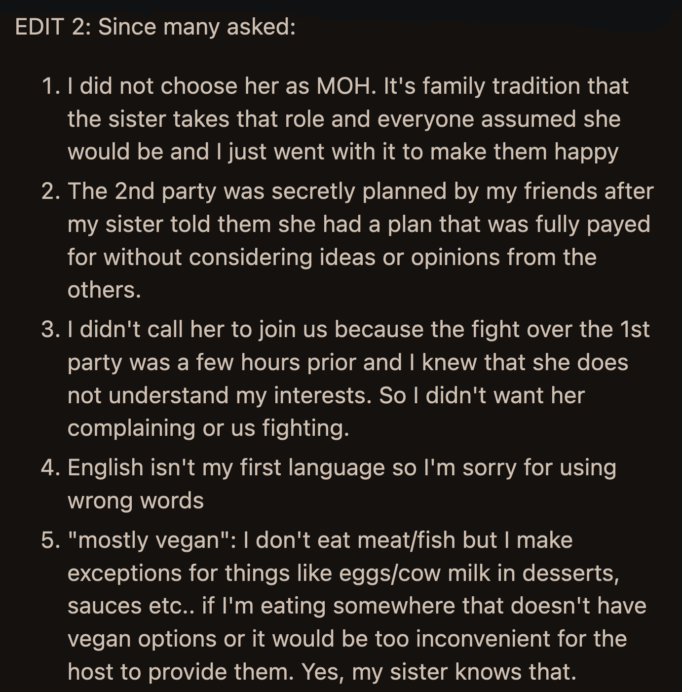 OP said she didn't invite her sister to the second party because the argument about the first party happened hours before the one her friends planned.