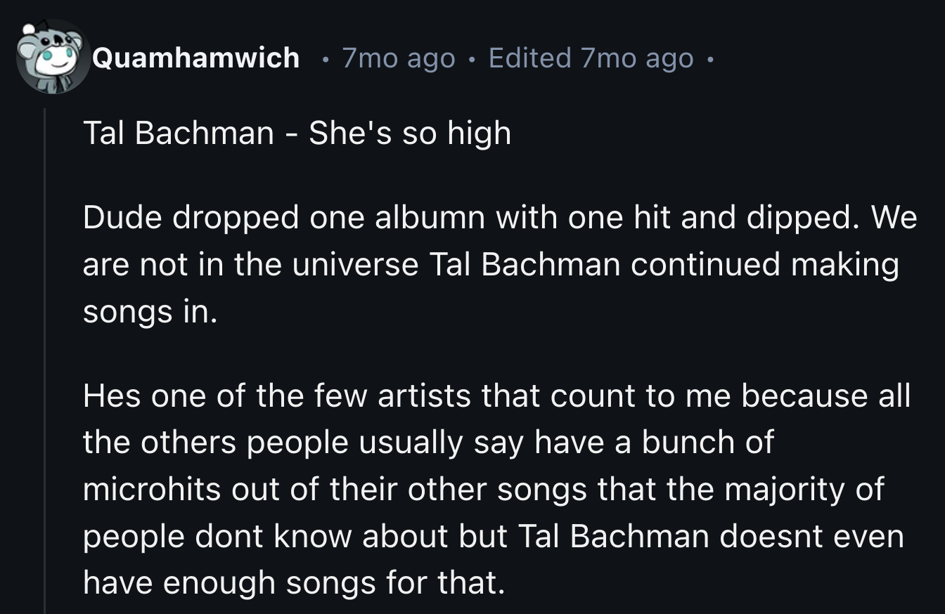 12. Tal Bachman - She's So High (1999)