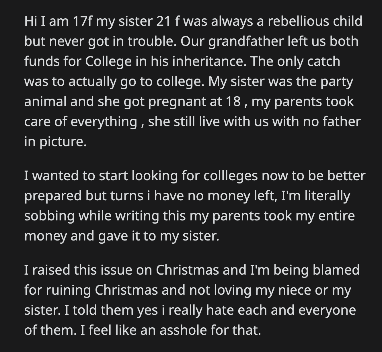 Are there any justifications for what her parents did?