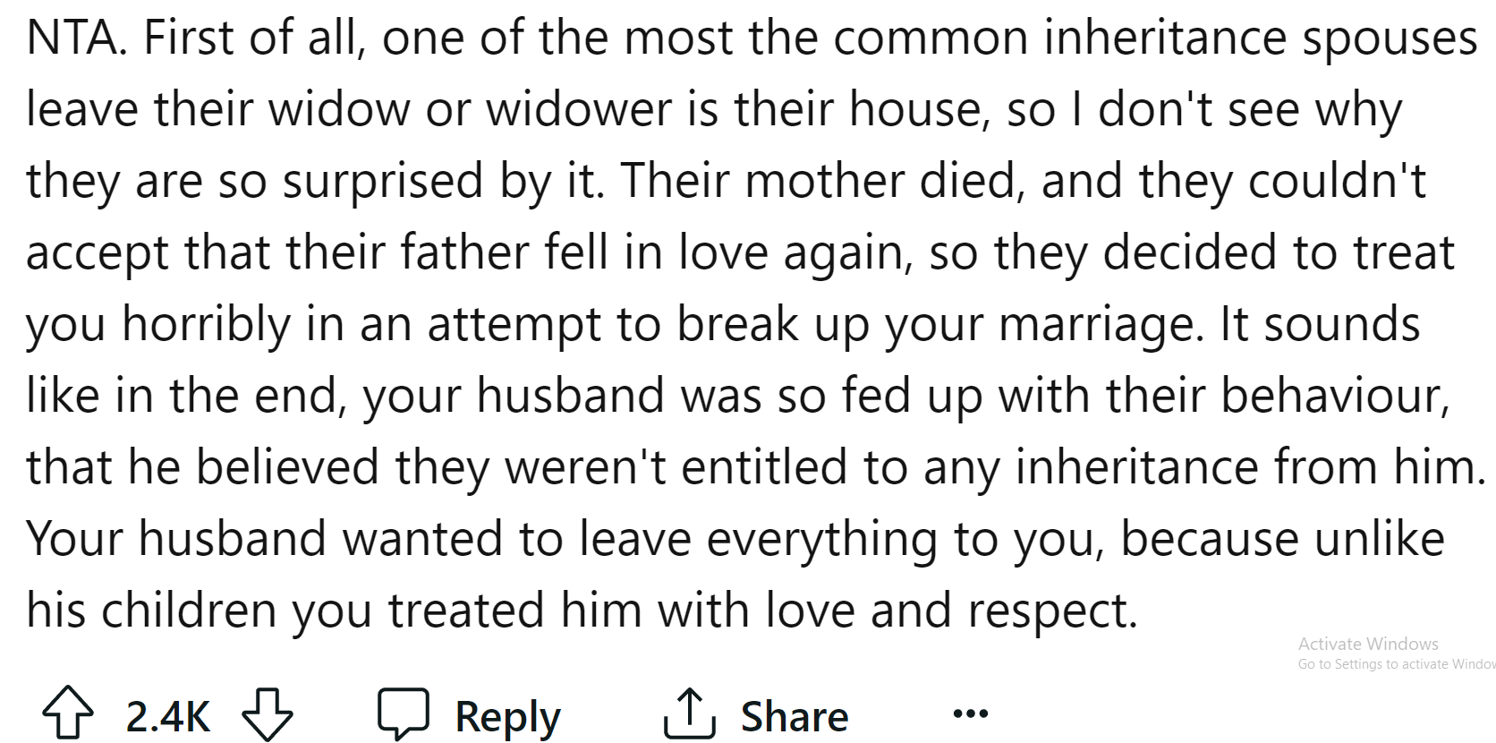 In the end, the house is hers