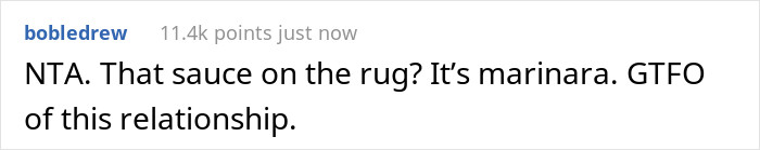 That sauce on the rug?