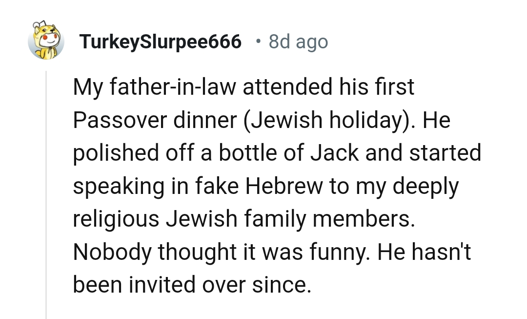 26. The first Passover dinner