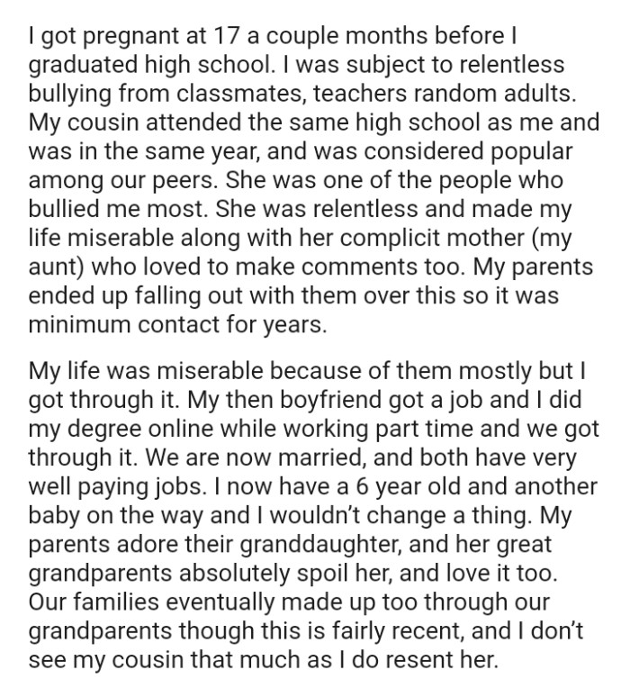 The OP's then boyfriend got a job and she did her degree online while working part time and they got through it