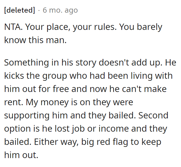 OP barely knows this man.