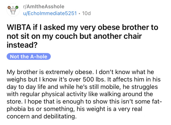 The OP shared a story about her 