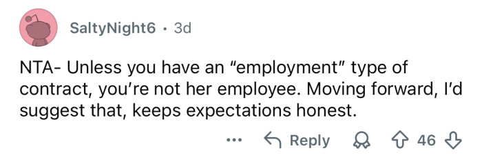 You’re not here employee.