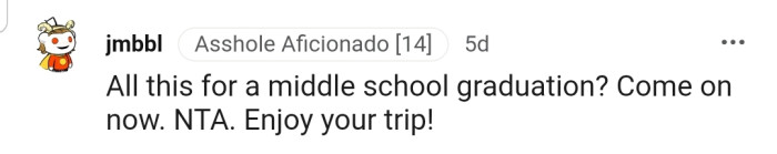 This Redditor doesn't think a middle school graduation is worth the cancellation.
