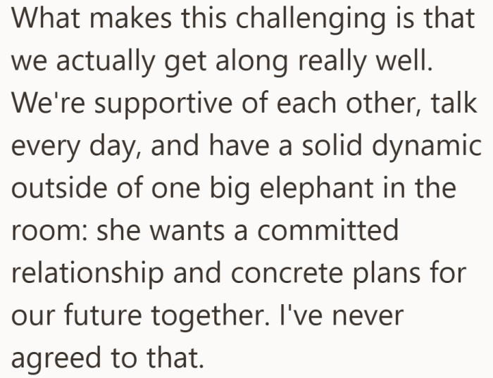 Their co-parenting dynamic works in many ways, but they disagree on one big question about building a future together.