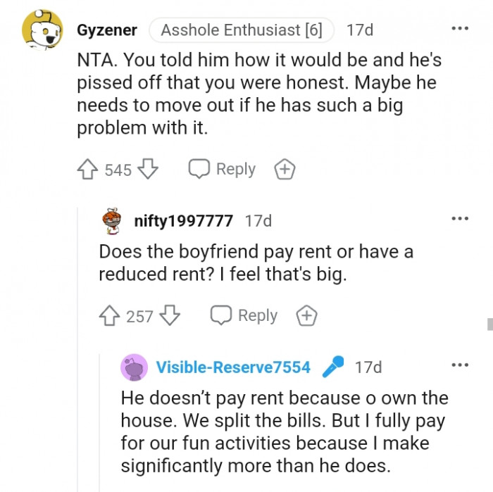 He needs to move out if he has an issue with it