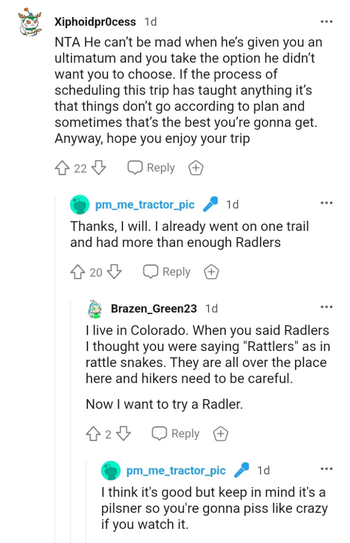 This Redditor hopes the OP enjoys his trip