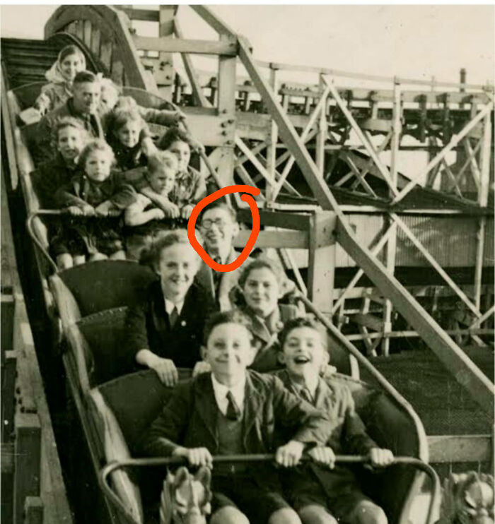 "A Photo Of The Big Dipper On Cleethorpes Beach, Taken 1949. Circled Is My Grandad, Then Aged 14, Today Is His 91st Birthday"