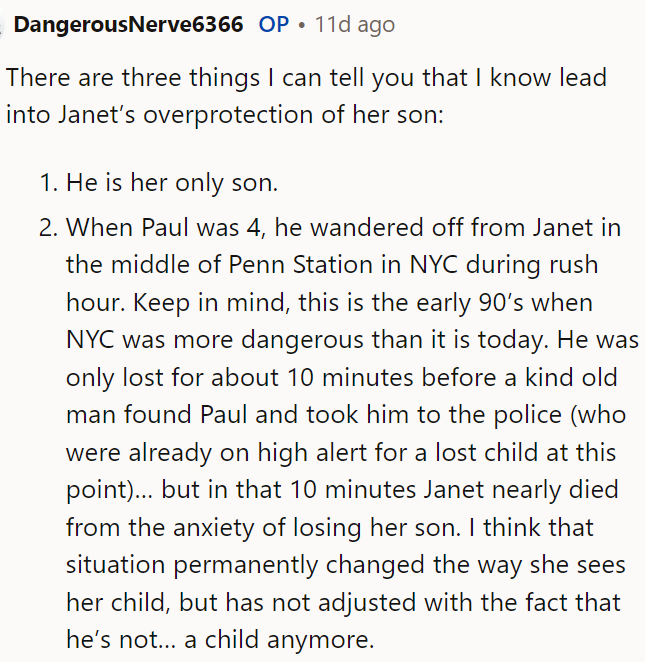 OP responded to the comment above and provided us with a lot more details that we didn't know, and this person had a lot to say.