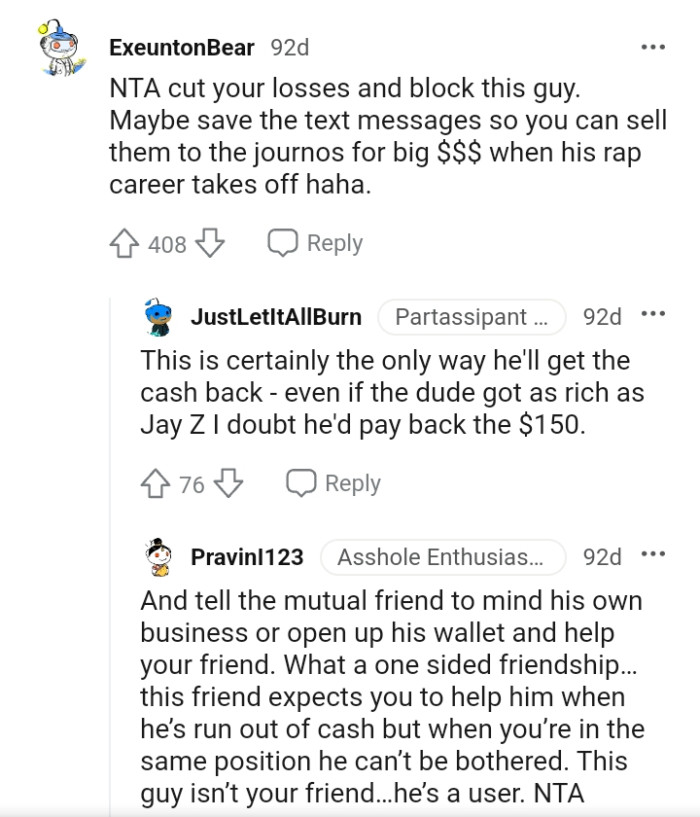 The OP should cut his losses and block that guy