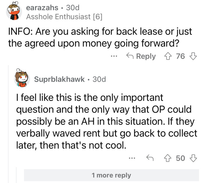 Asking for back lease would be an a-hole move.