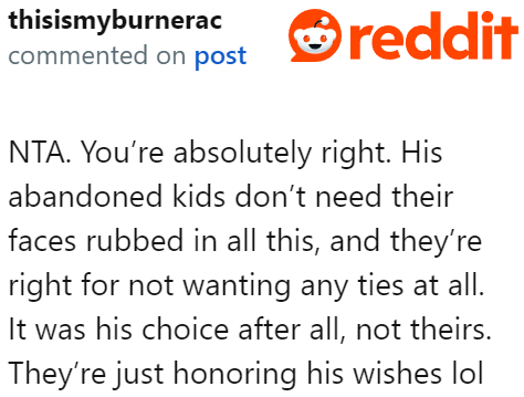 It was never the sister-in-law's choice.