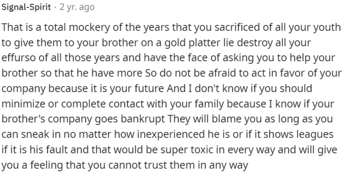 It's important for OP to prioritize its own company and not be afraid to act in its best interests