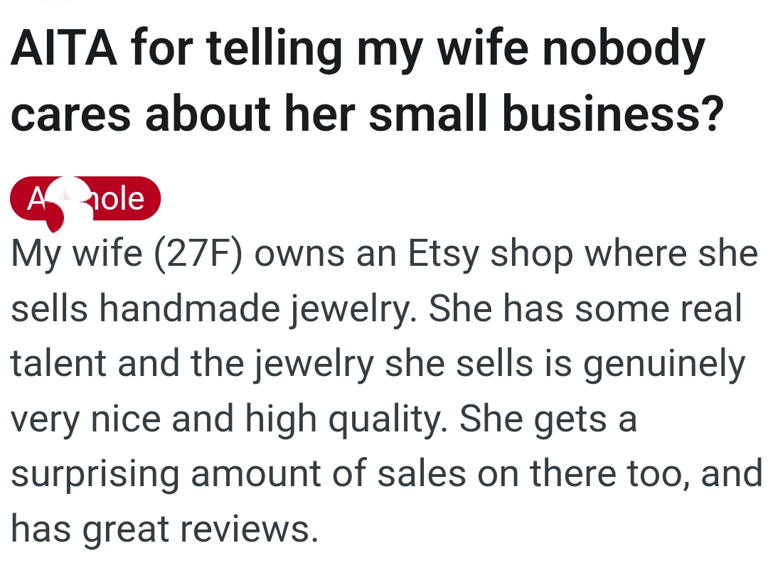 The OP kicks off her story