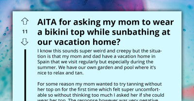 Mom’s Decision to Sunbathe Topless on Vacation Leads to Very Awkward Dispute with Her Adult Child
