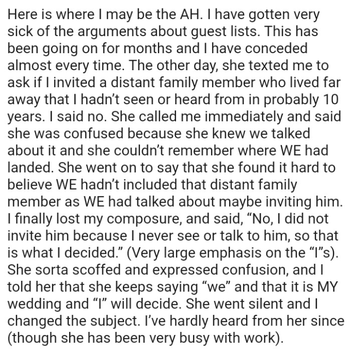 OP's Mom Went on to Say That She Found It Hard to Believe They Hadn’t Included That Distant Family Member