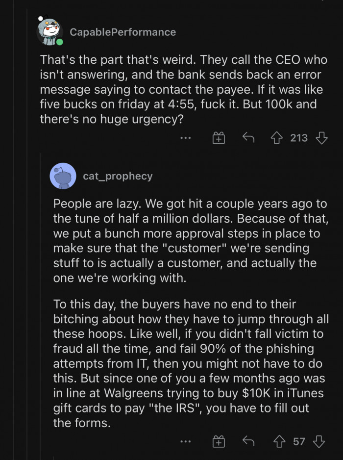 Not even a phone call before confirming the payment?